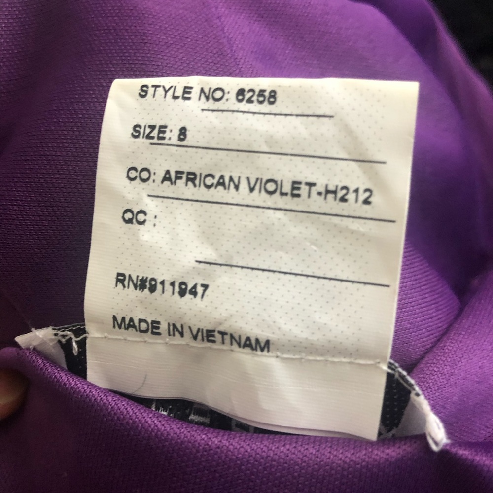 After Six Satin Gown — Size 8 — African Violet/Purple - Picture 10 of 12